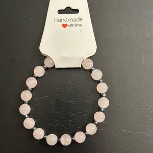 Handmade Natural Rose Quartz Beaded Bracelet